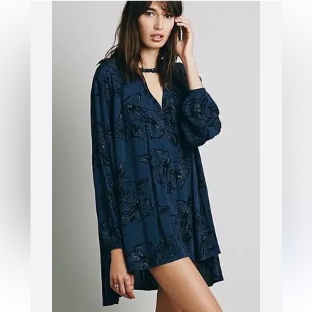 Free People Blue Floral Dress - Picture 2 of 7